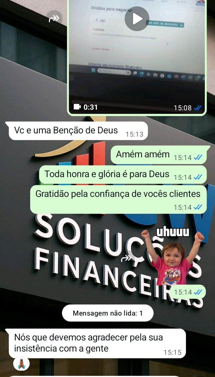 Depoimento - Cliente agradecendo o trabalho