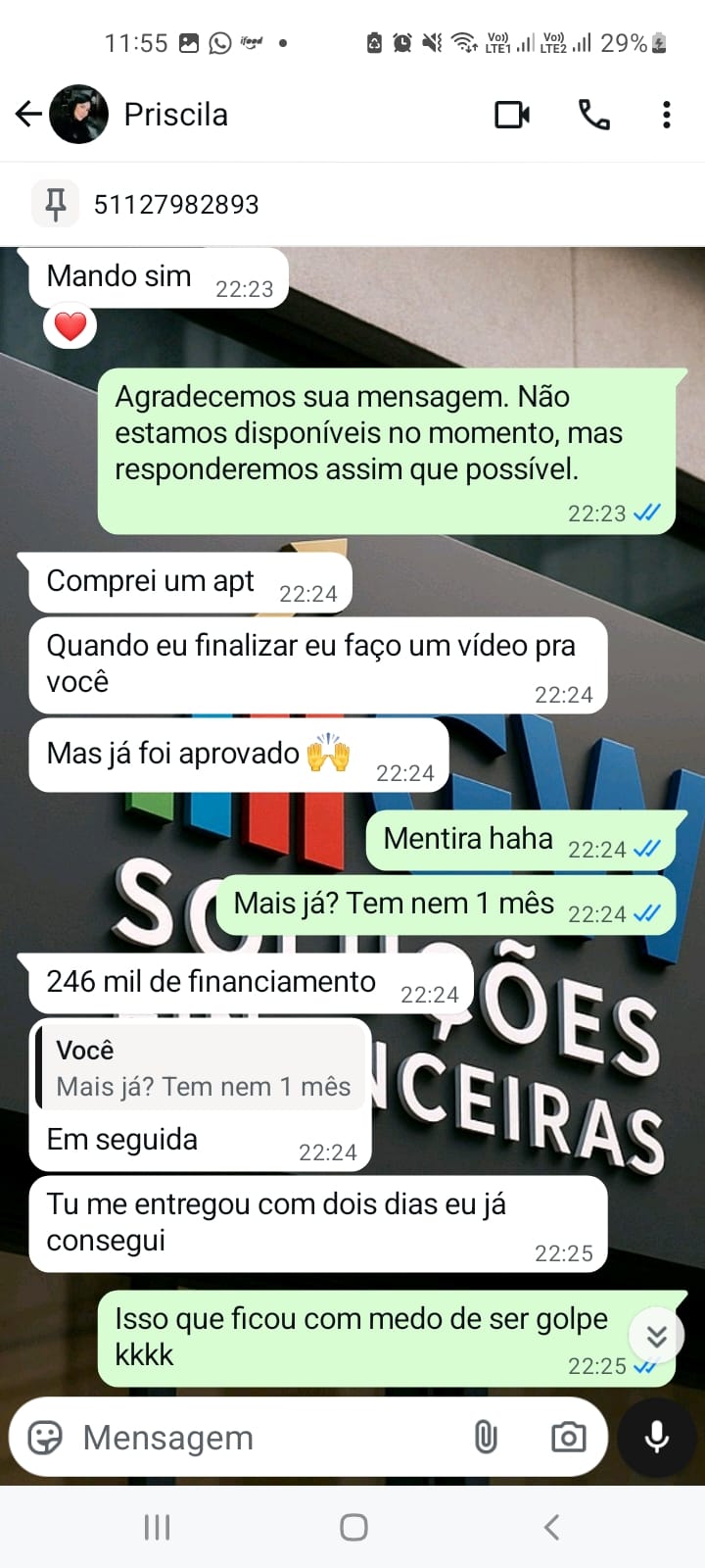 Depoimento Priscila - Financiamento de 246 mil aprovado