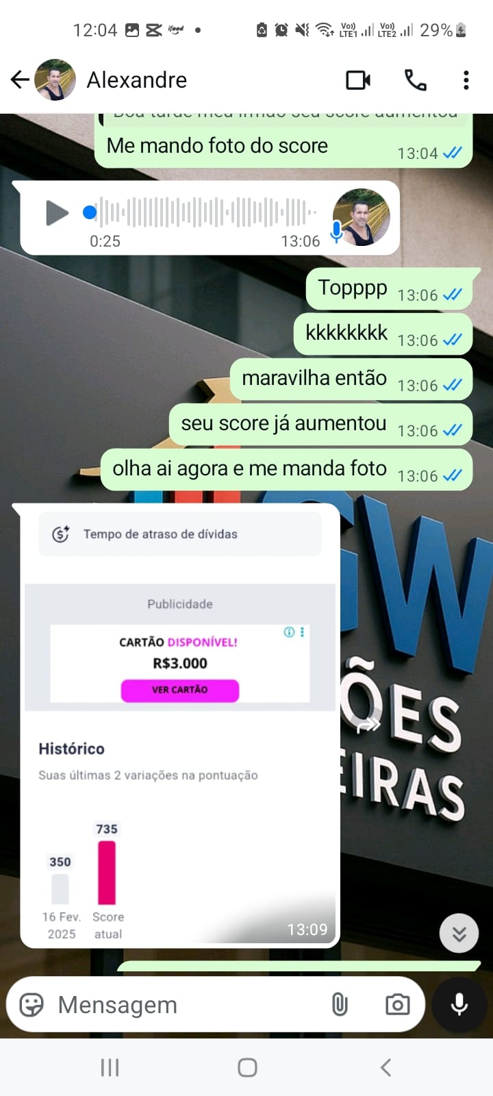 Depoimento Alexandre - Score aumentado de 350 para 735